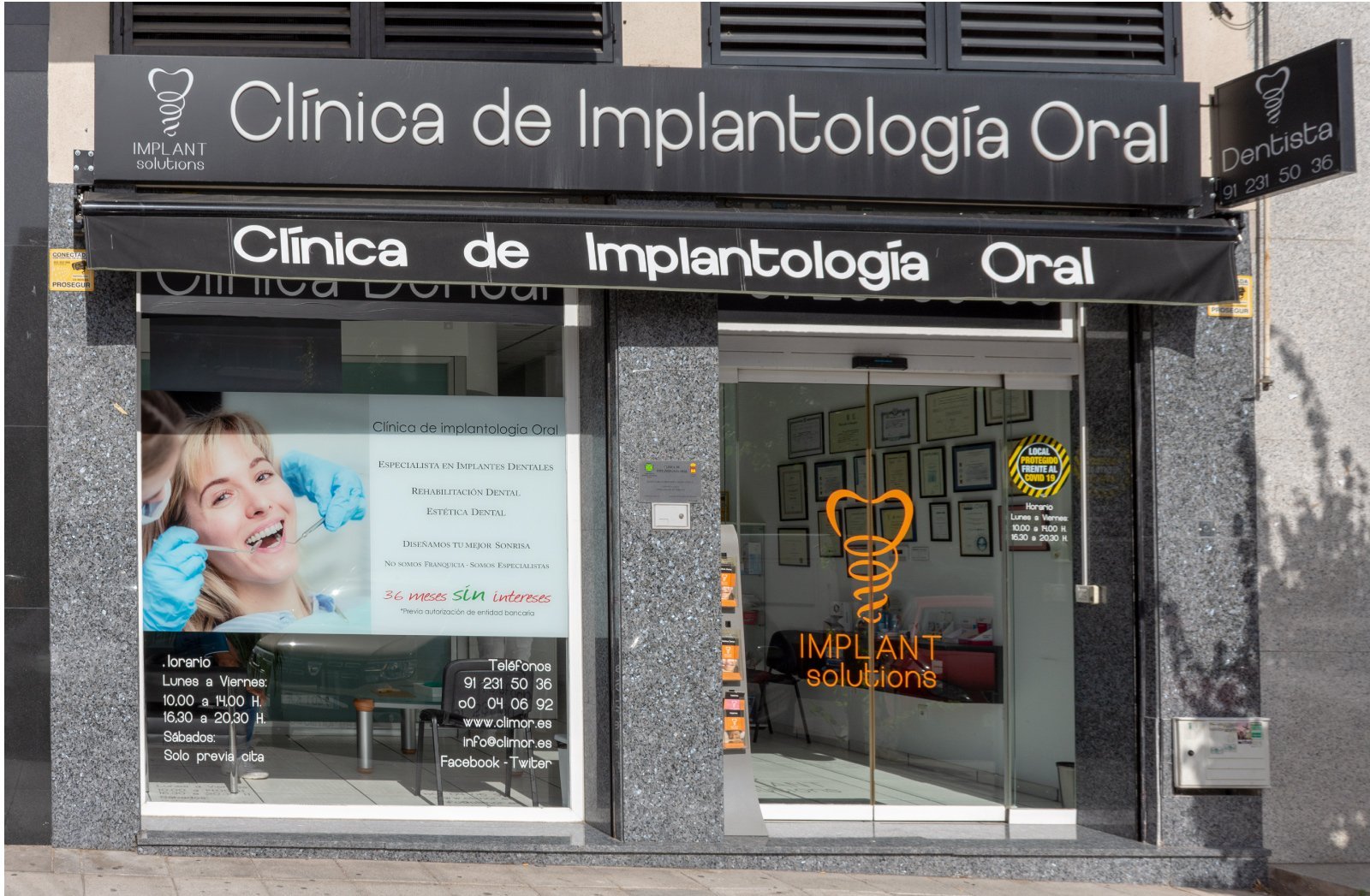 Fachada de la Clínica de Implantología Oral en San Fernando de Henares